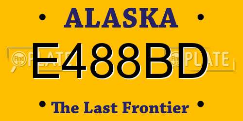 E488BD Alaska License Plate