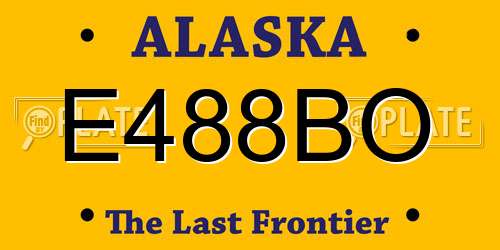 E488BO Alaska License Plate