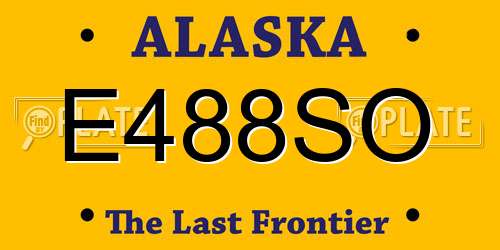 E488SO Alaska License Plate
