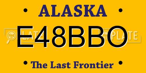 E48BBO Alaska License Plate