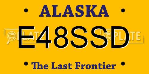 E48SSD Alaska License Plate