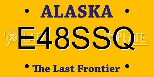 E48SSQ Alaska License Plate