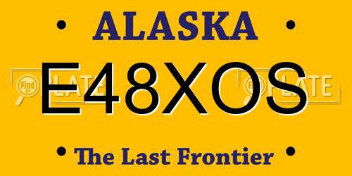 E48XOS Alaska License Plate