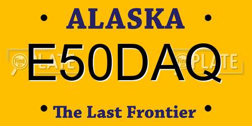 E50DAQ Alaska License Plate
