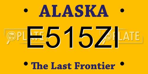 E515ZI Alaska License Plate