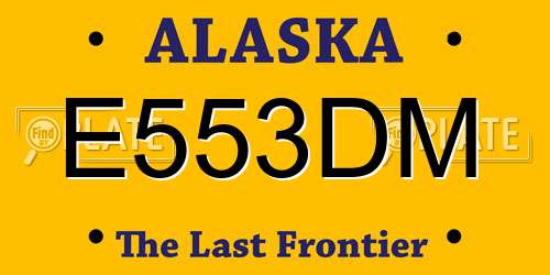 E553DM Alaska License Plate
