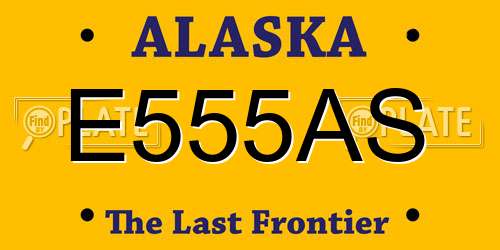 E555AS Alaska License Plate