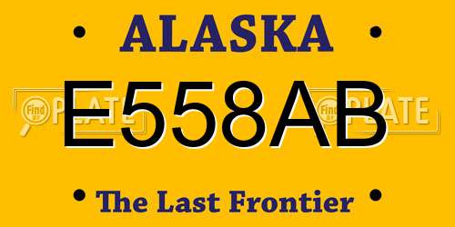 E558AB Alaska License Plate