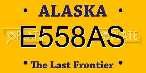 E558AS Alaska License Plate