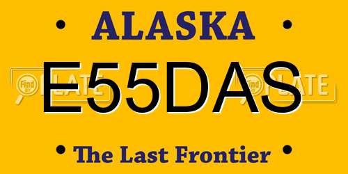 E55DAS Alaska License Plate