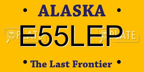 E55LEP Alaska License Plate