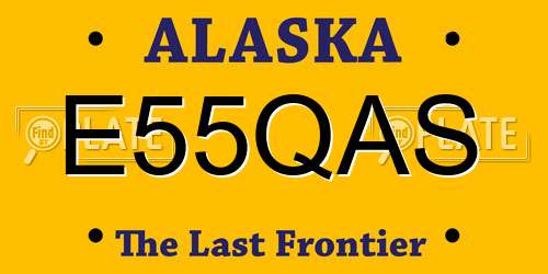E55QAS Alaska License Plate