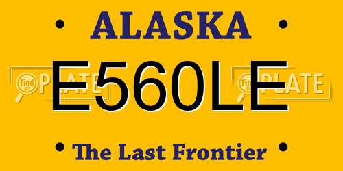 E560LE Alaska License Plate
