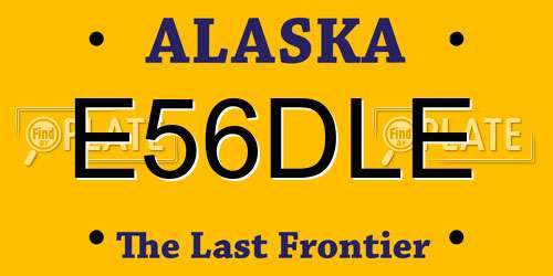 E56DLE Alaska License Plate