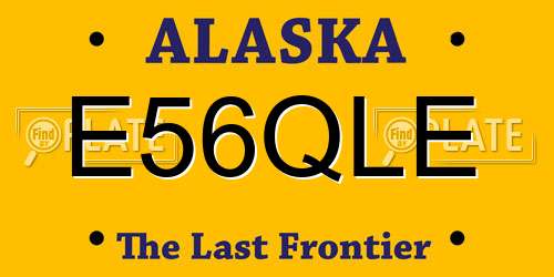 E56QLE Alaska License Plate