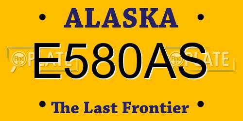 E580AS Alaska License Plate