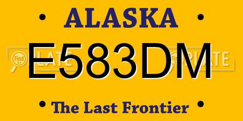 E583DM Alaska License Plate