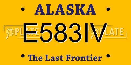 E583IV Alaska License Plate