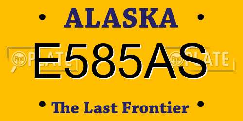 E585AS Alaska License Plate