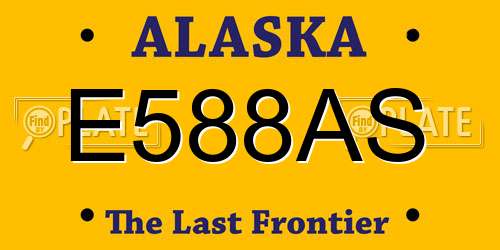 E588AS Alaska License Plate