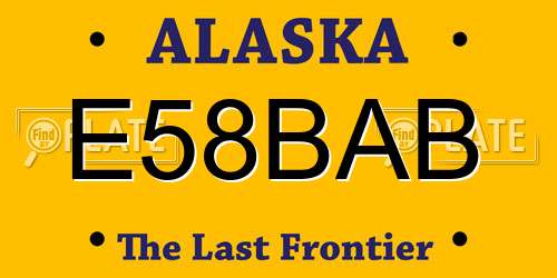 E58BAB Alaska License Plate