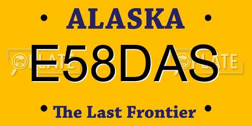 E58DAS Alaska License Plate