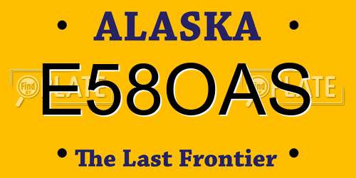 E58OAS Alaska License Plate