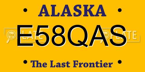 E58QAS Alaska License Plate