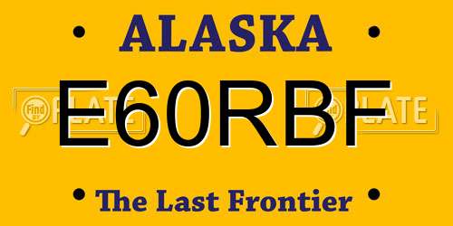 E60RBF Alaska License Plate