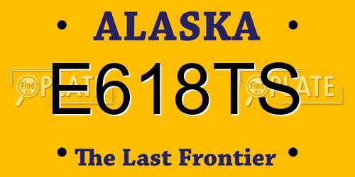 E618TS Alaska License Plate