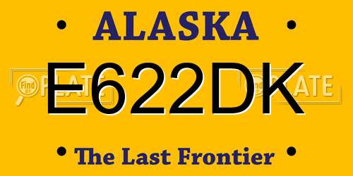 E622DK Alaska License Plate