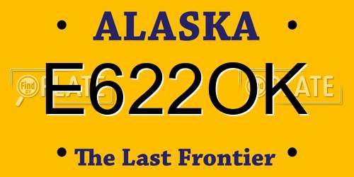 E622OK Alaska License Plate