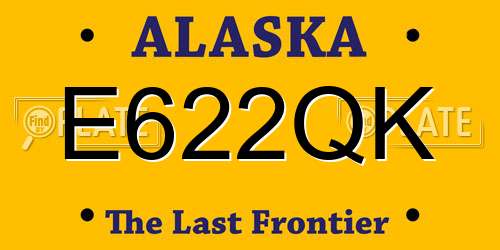 E622QK Alaska License Plate