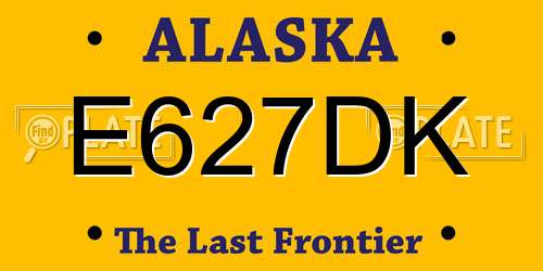 E627DK Alaska License Plate