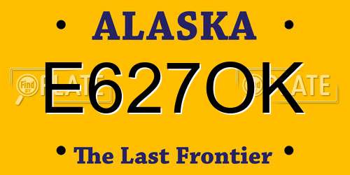 E627OK Alaska License Plate