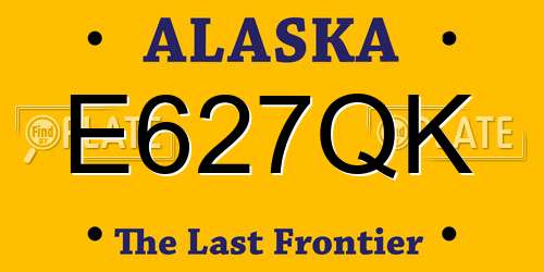 E627QK Alaska License Plate