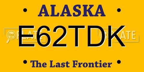 E62TDK Alaska License Plate