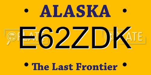 E62ZDK Alaska License Plate