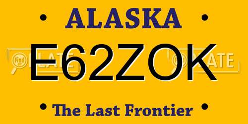 E62ZOK Alaska License Plate