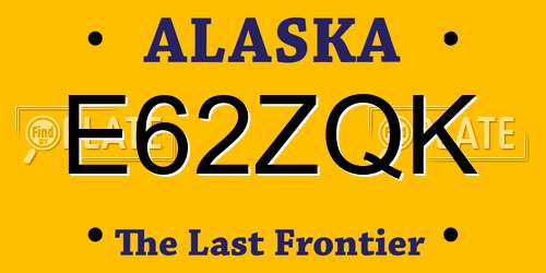 E62ZQK Alaska License Plate