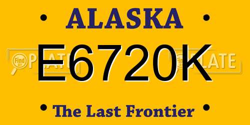E6720K Alaska License Plate