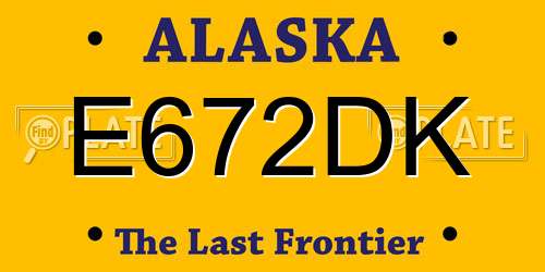 E672DK Alaska License Plate