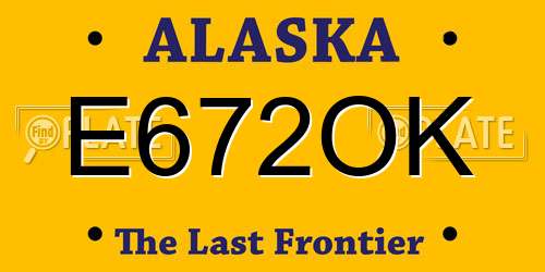 E672OK Alaska License Plate