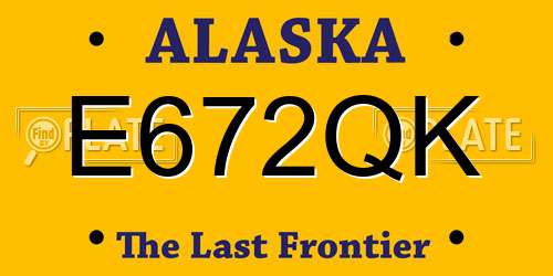 E672QK Alaska License Plate