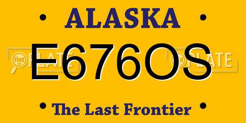 E676OS Alaska License Plate