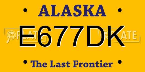 E677DK Alaska License Plate