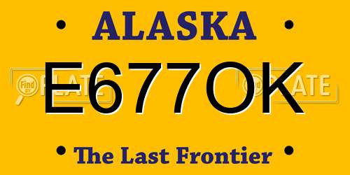 E677OK Alaska License Plate