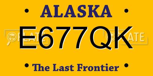 E677QK Alaska License Plate