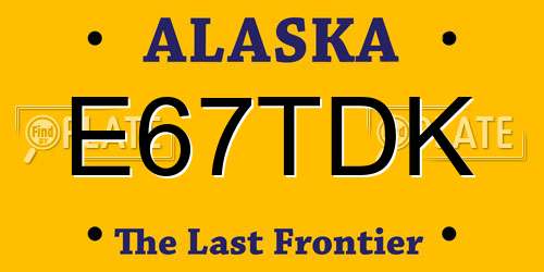 E67TDK Alaska License Plate