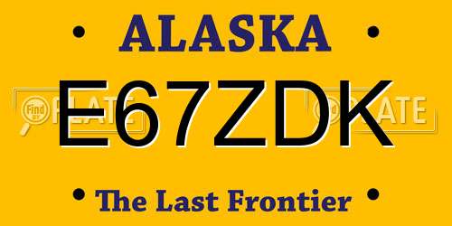 E67ZDK Alaska License Plate